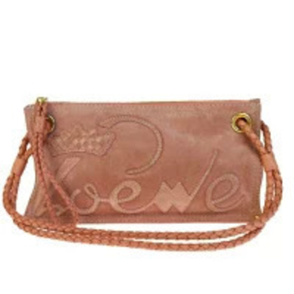 Loewe Shoulder Bag Pink Suede Leather